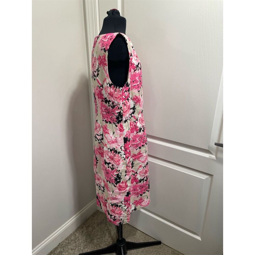 Kim Rogers Women's Size 14 Pink Floral Sleeveless Midi Dress Casual sku140 - Picture 4 of 10